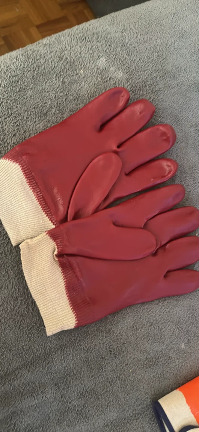 2 Pairs Brand New PVC Coated Chemical Resistant Safety Gloves - photo 5