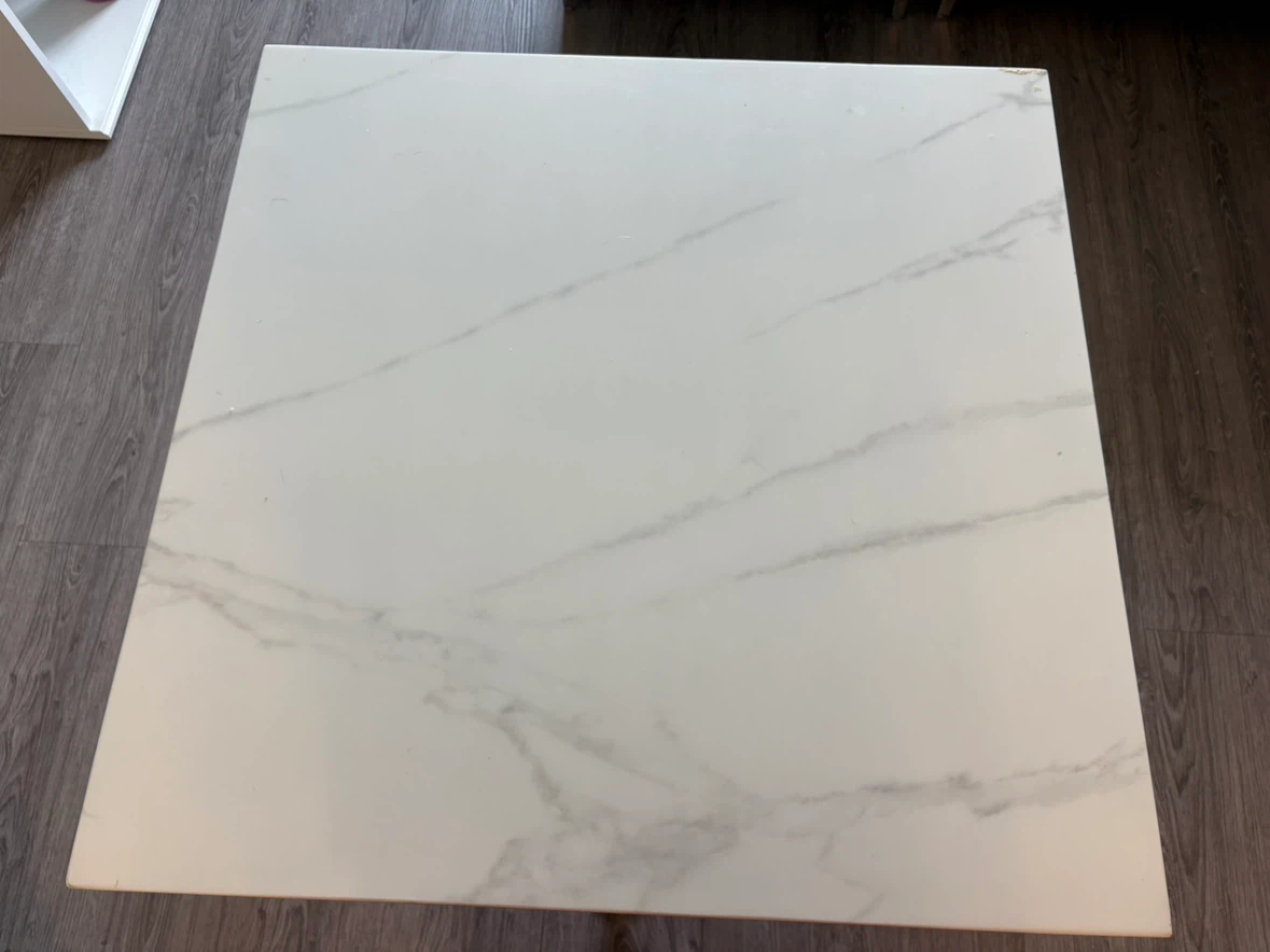 Square Marble Top Coffee Table with Chrome Base - photo 3