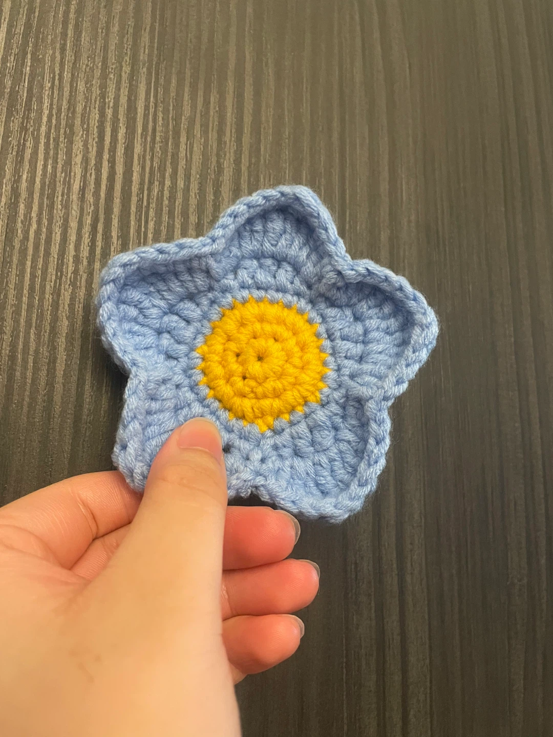 Crochet Blue Flower Coaster