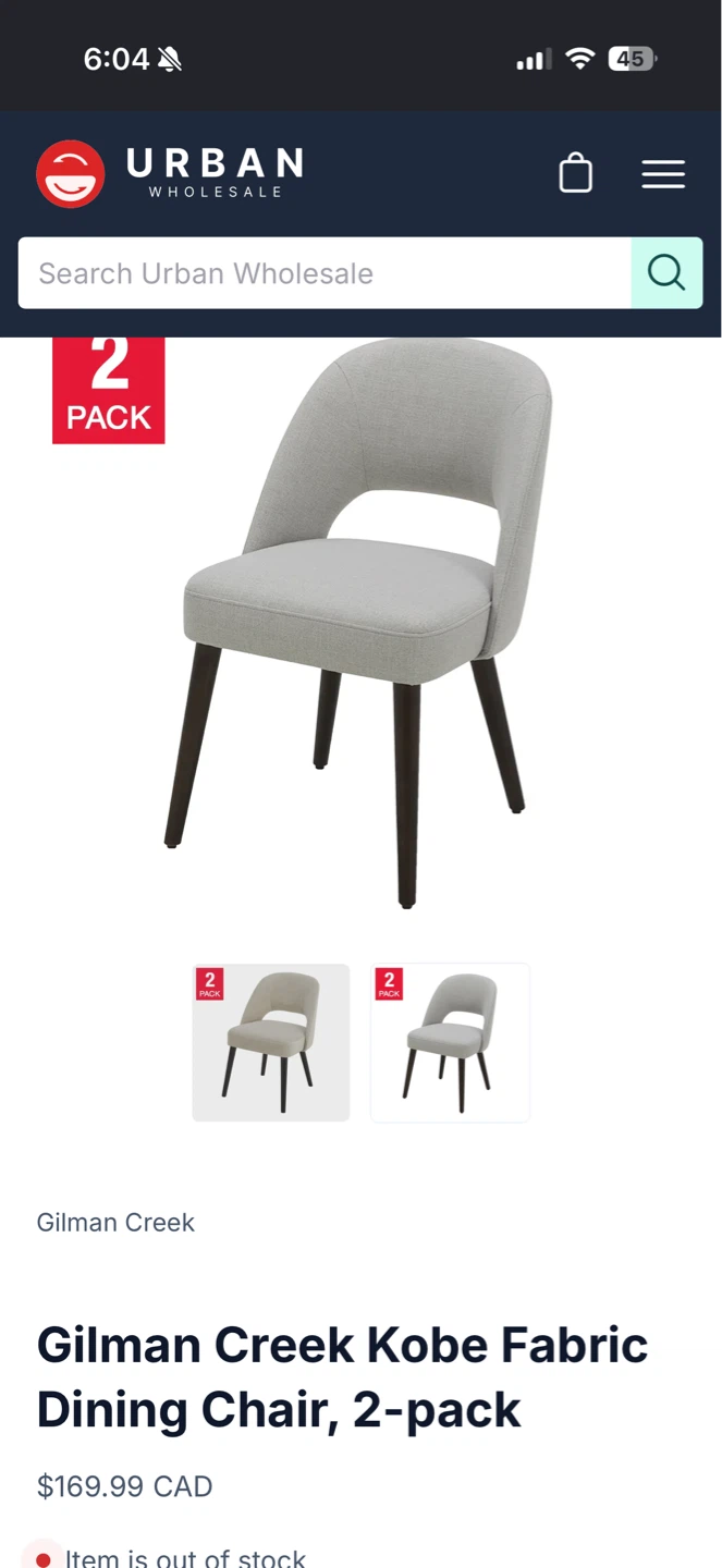 Gilman Creek Kobe Fabric Dining Chair - Grey (4-pack)