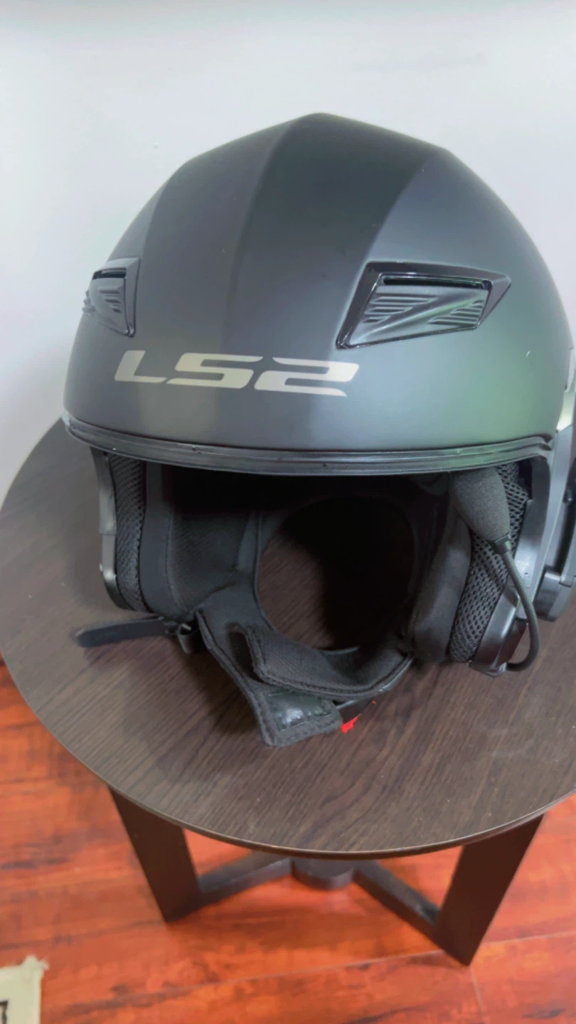 LS2 Open Face Motorcycle Helmet with Bluetooth