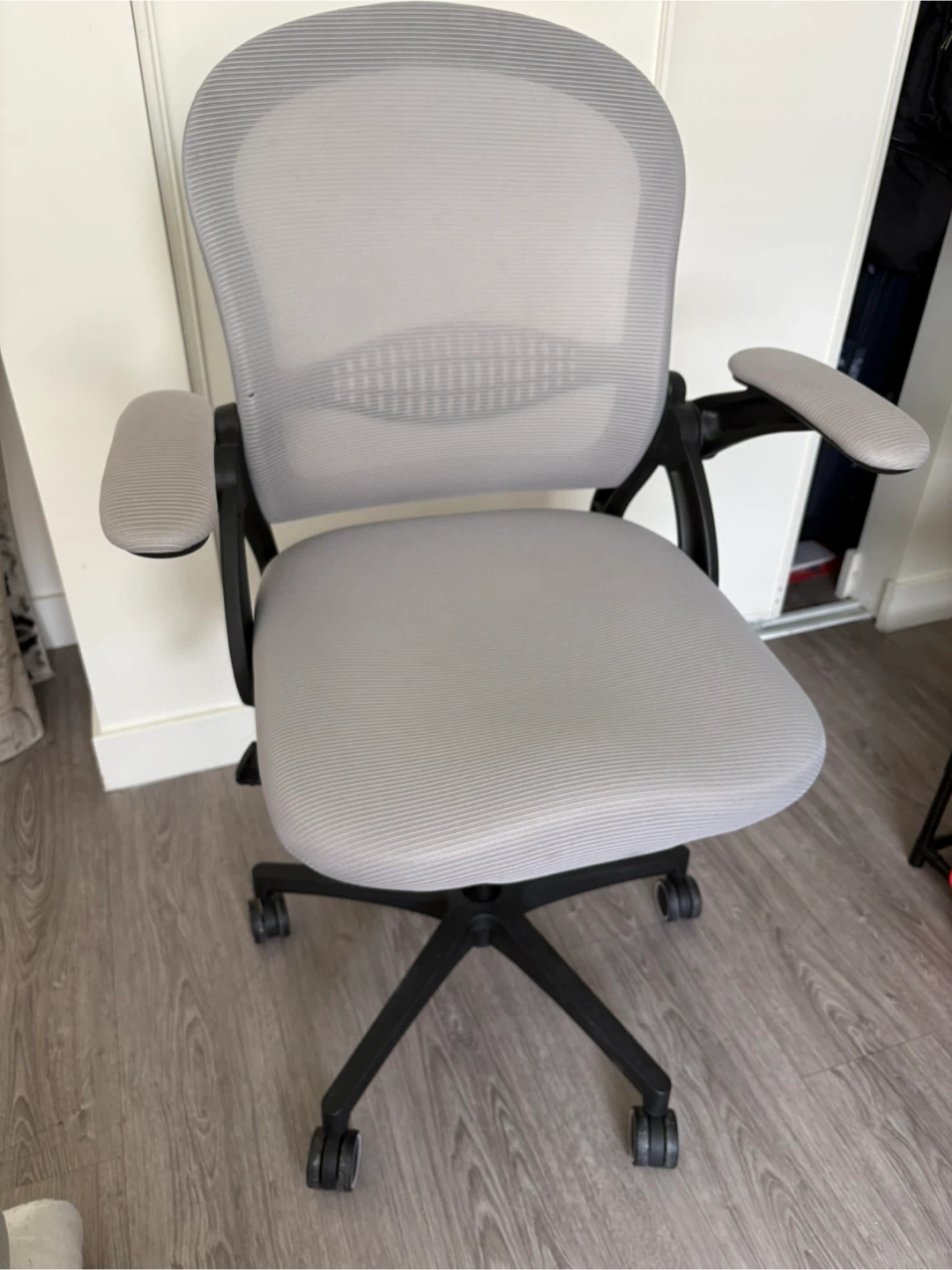 Grey Mesh Office Chair with Adjustable Arms - photo 4