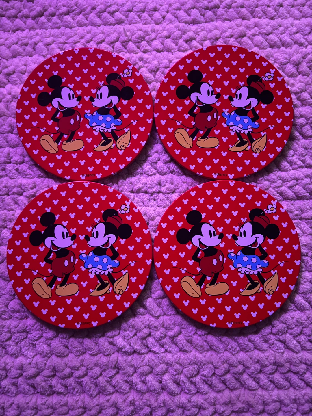 Mickey and Minnie Mouse Coasters - Set of 4