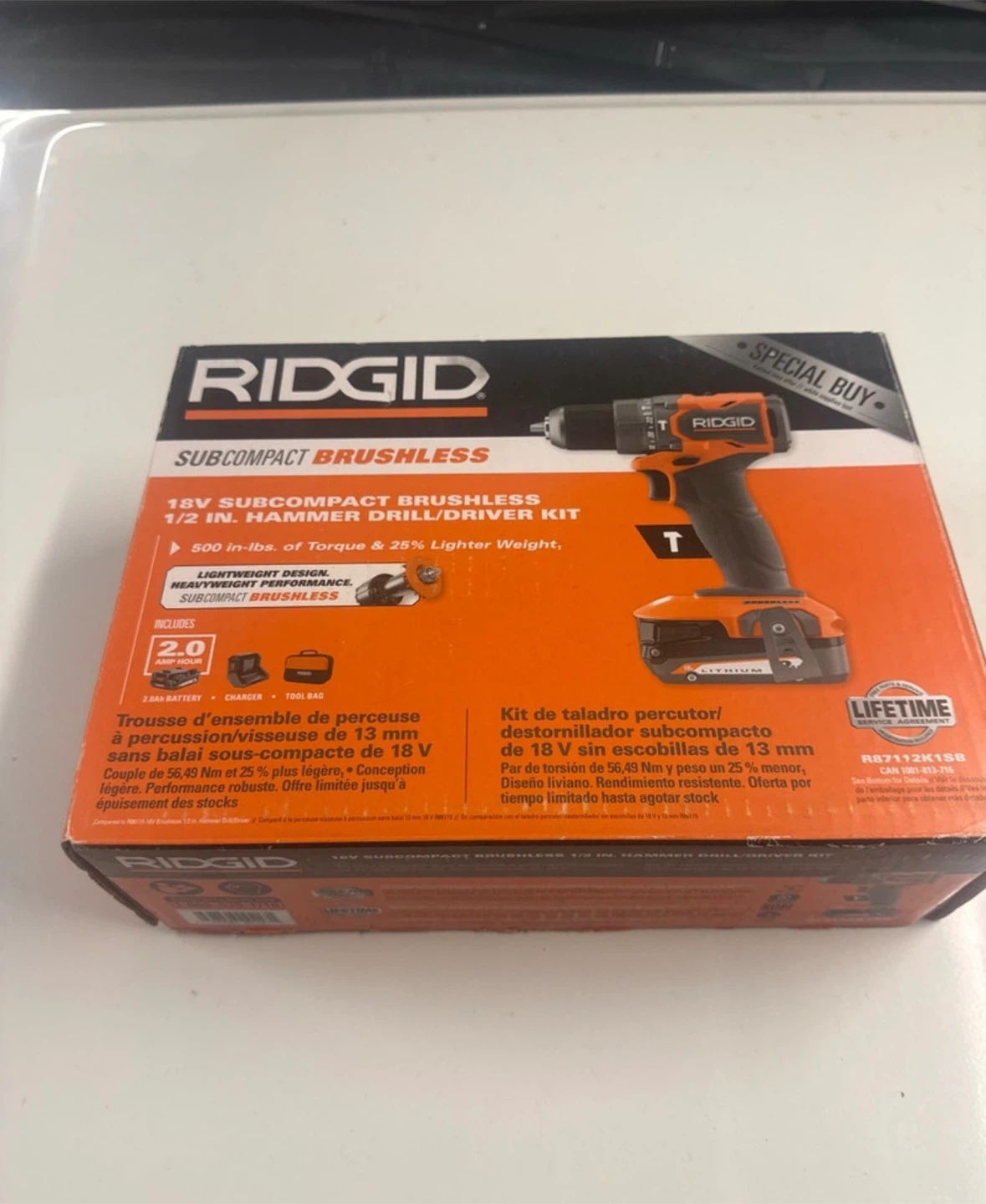 RIDGID 18V SubCompact Brushless 1/2 in. Hammer Drill/Driver Kit - photo 3