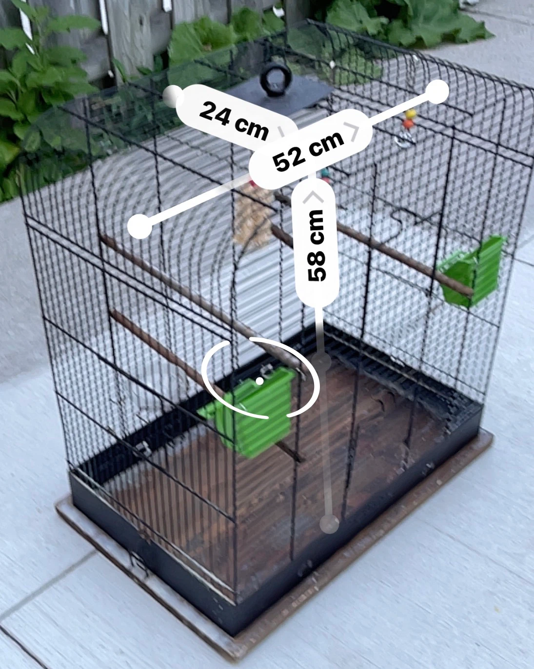 Bird Cage with Perches and Feeders - photo 3