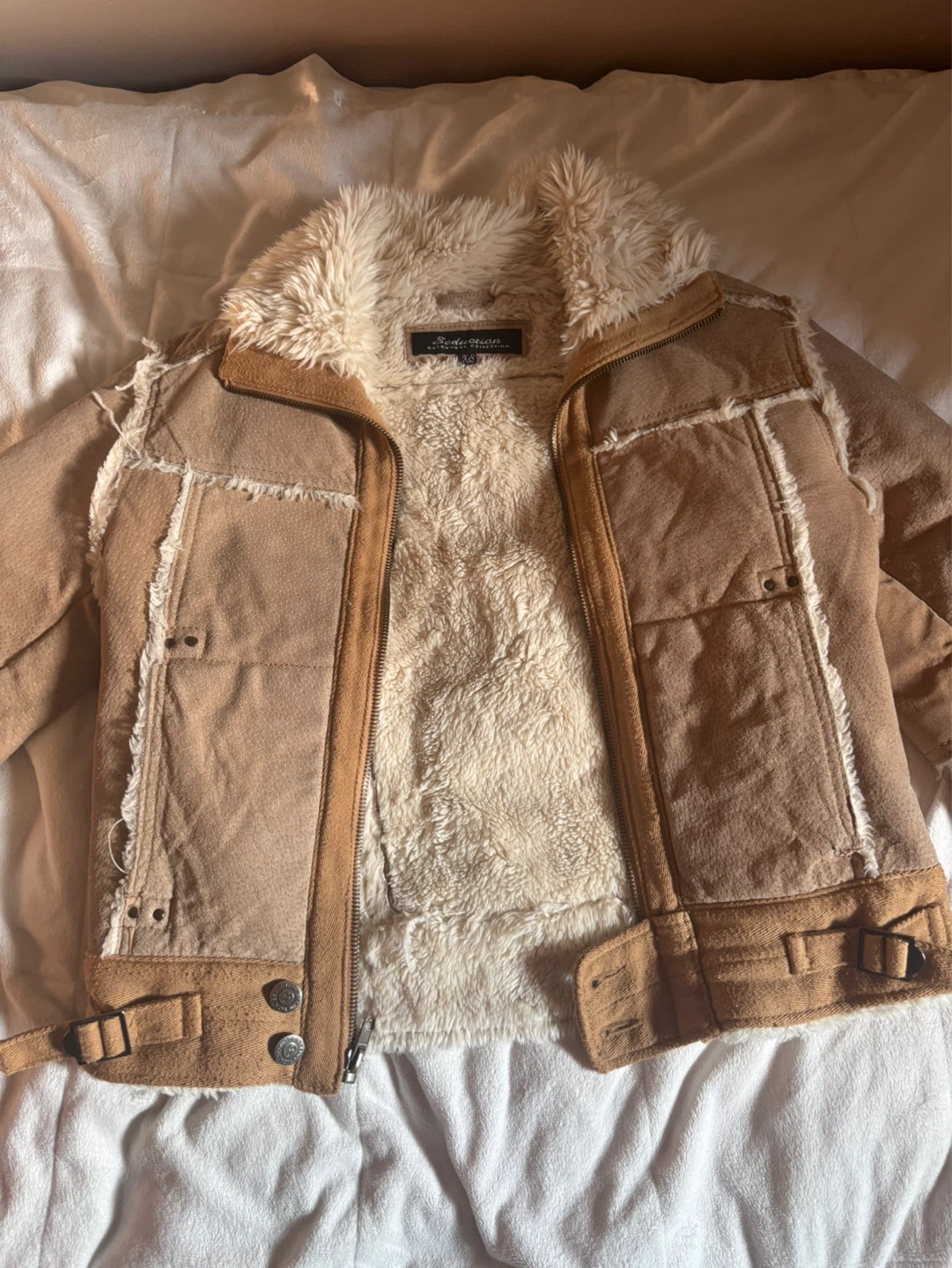 Seduction Outerwear Collection Faux Fur Lined Jacket - XS