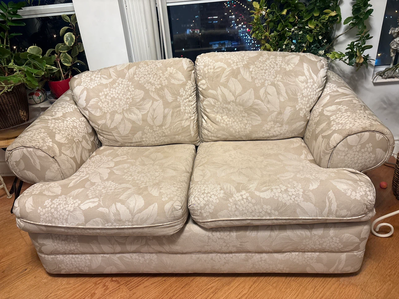 Loveseat Sofa with Floral Pattern