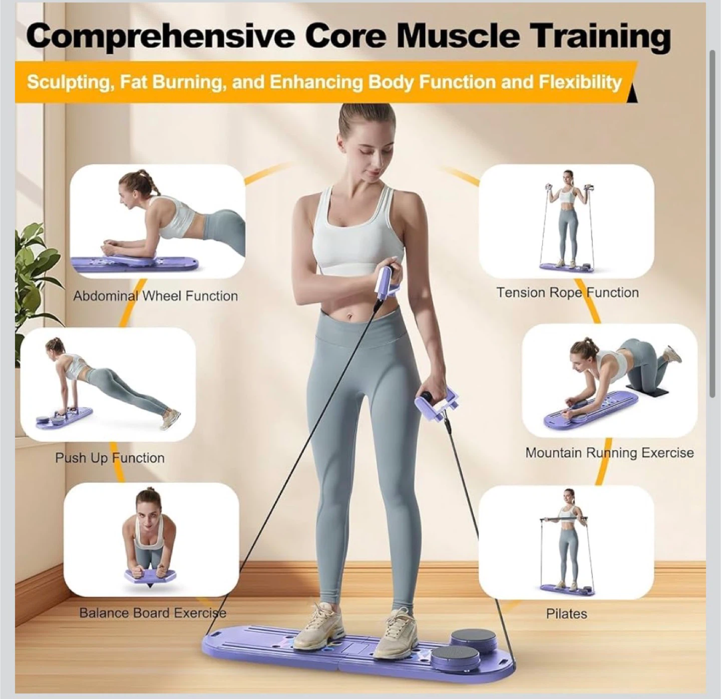 Ailinkor Pilates Reformer Board, Purple - photo 2