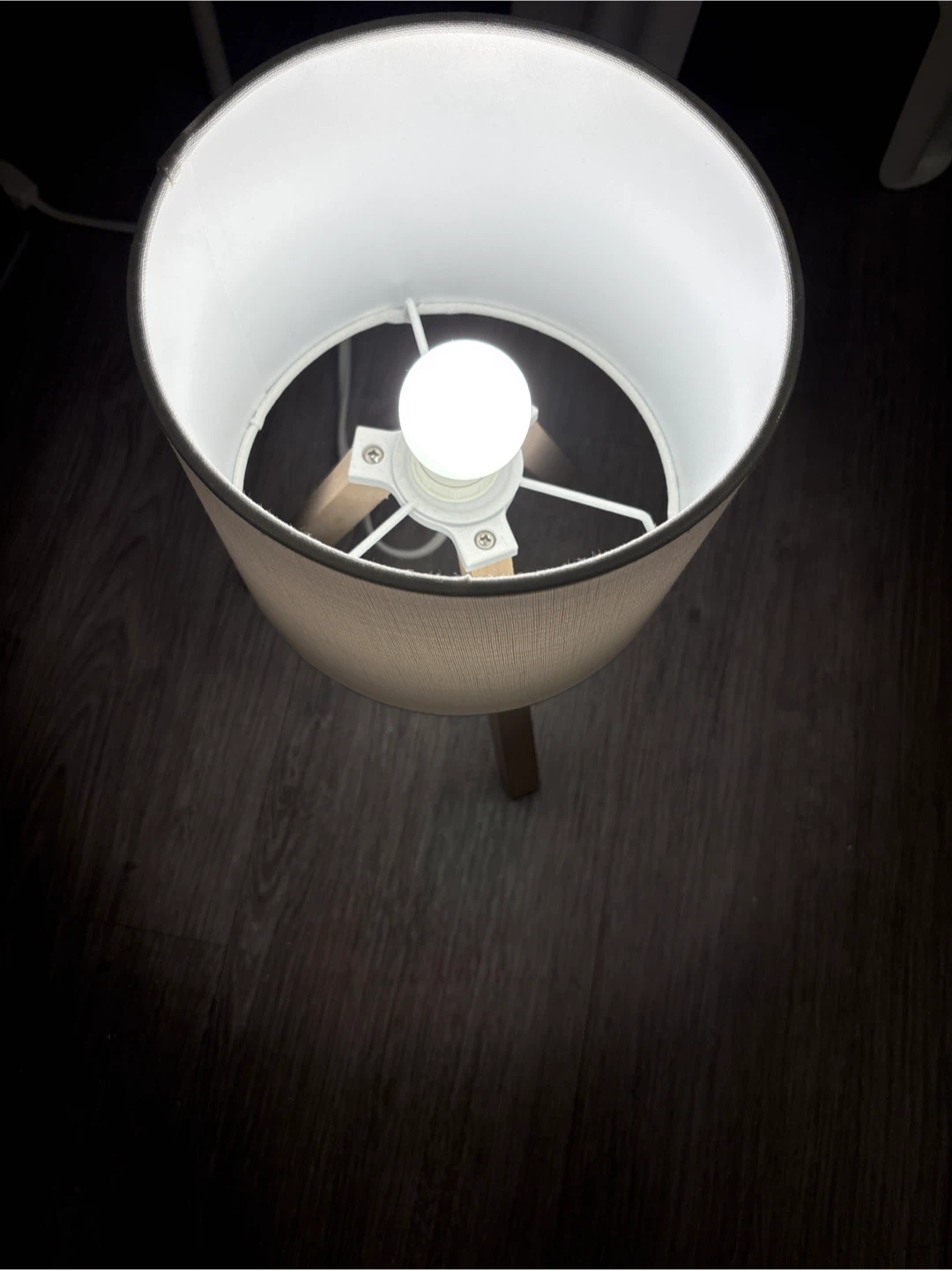 Table Lamp with Fabric Shade and Wood Legs - photo 2
