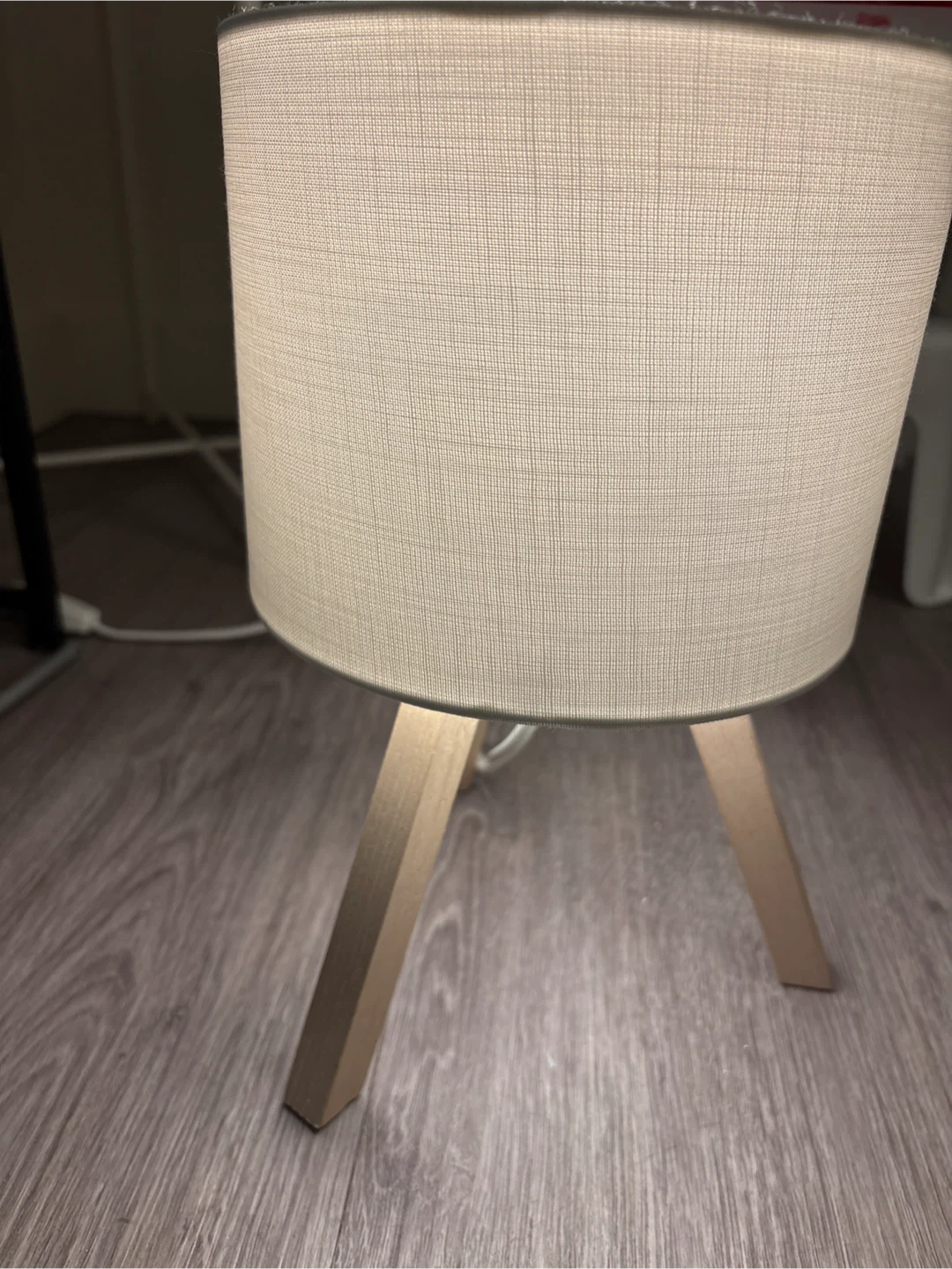 Table Lamp with Fabric Shade and Wood Legs - photo 3