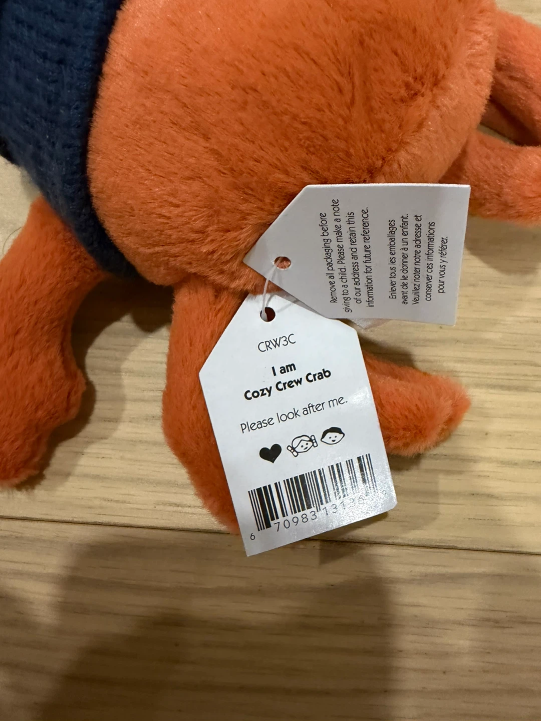 Retired Cozy Crew Crab Jellycat Plush - photo 3