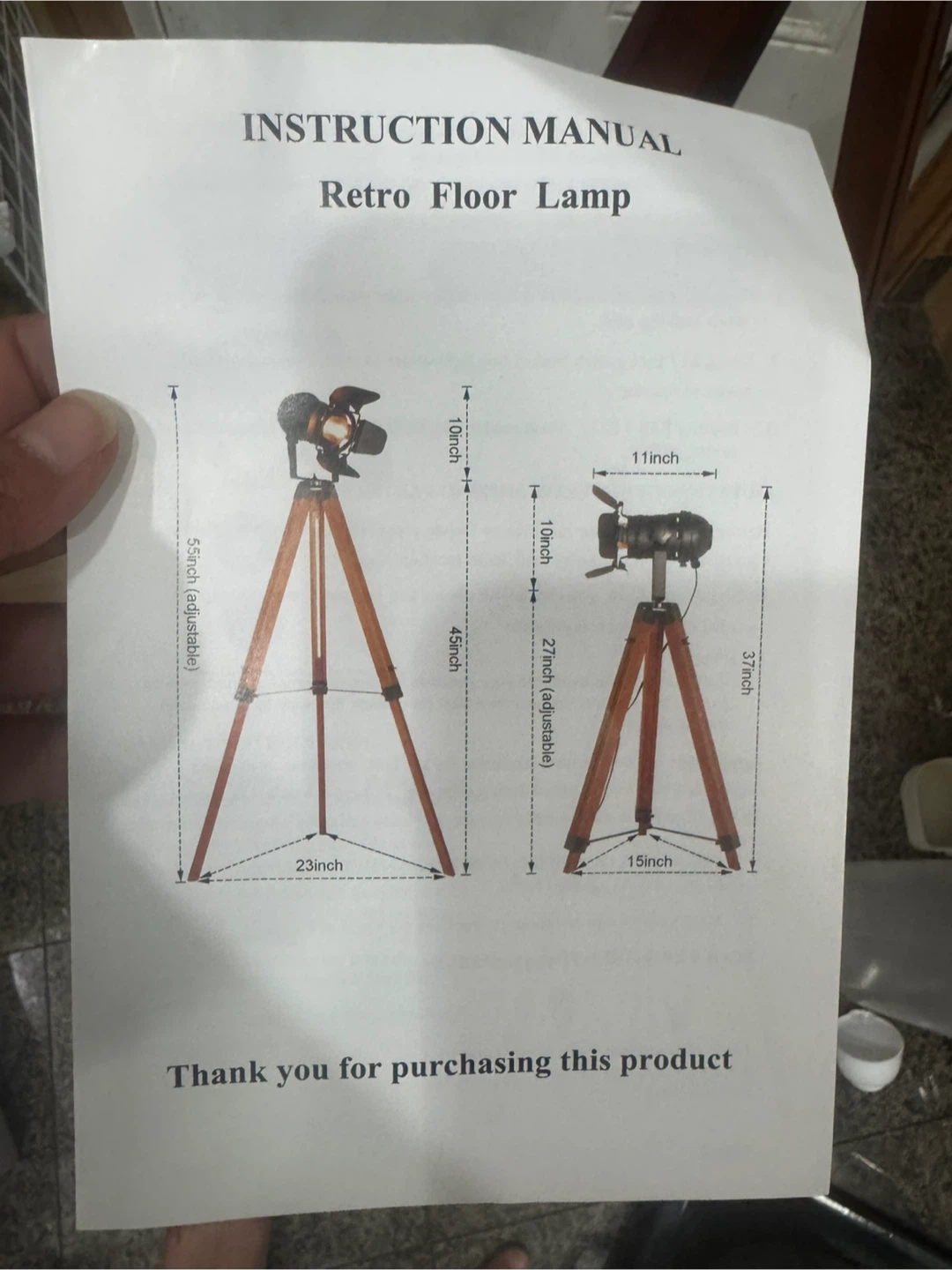 Egremt Cinema Style Tripod Floor Lamp - photo 3