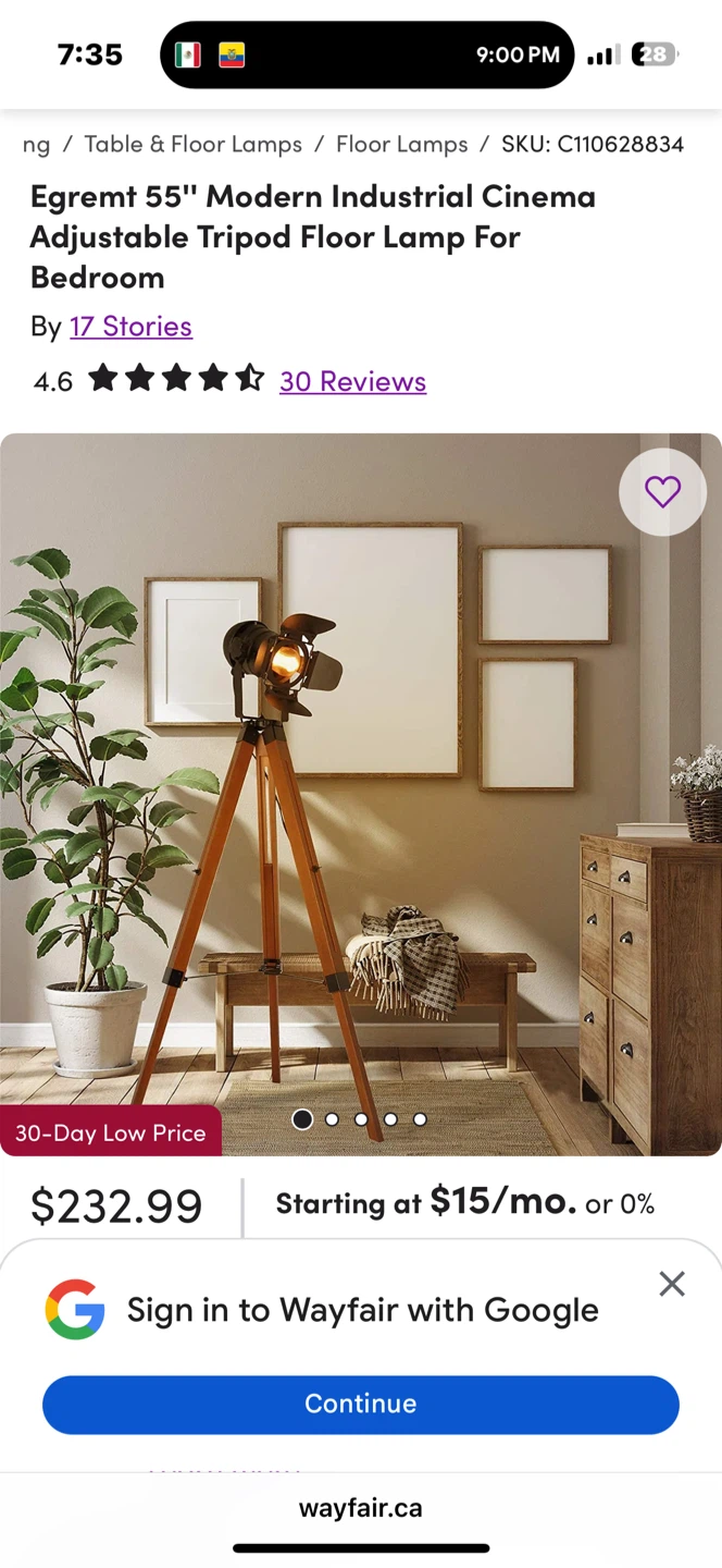 Egremt Cinema Style Tripod Floor Lamp - photo 4