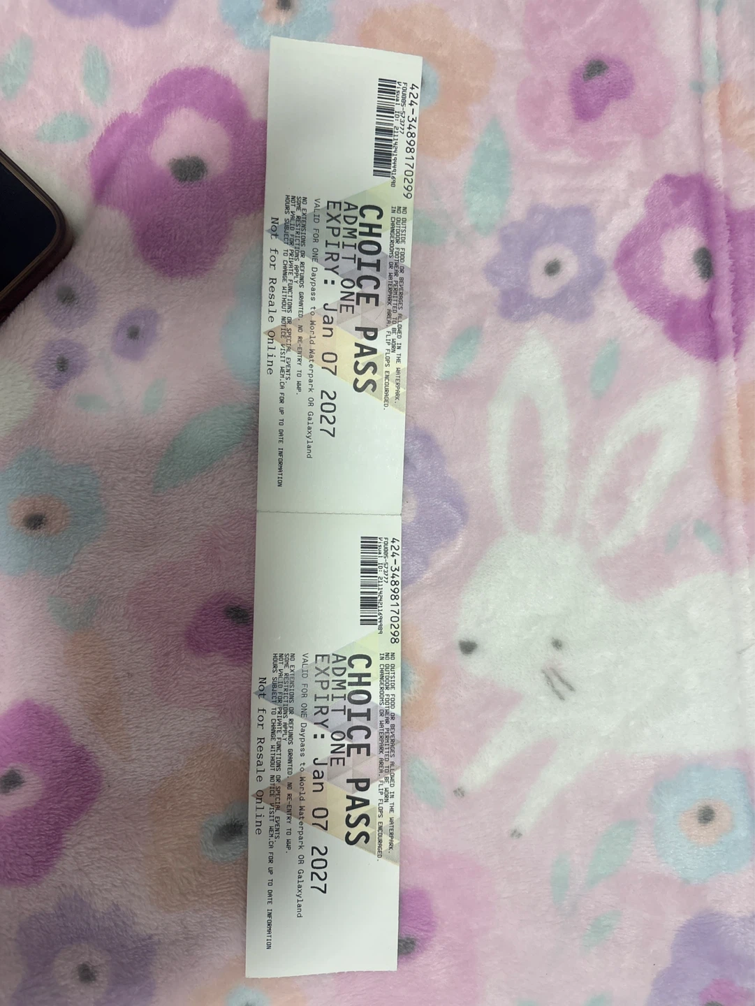 2 x World Waterpark or GalaxylandPass - Expires Jan 07 2027