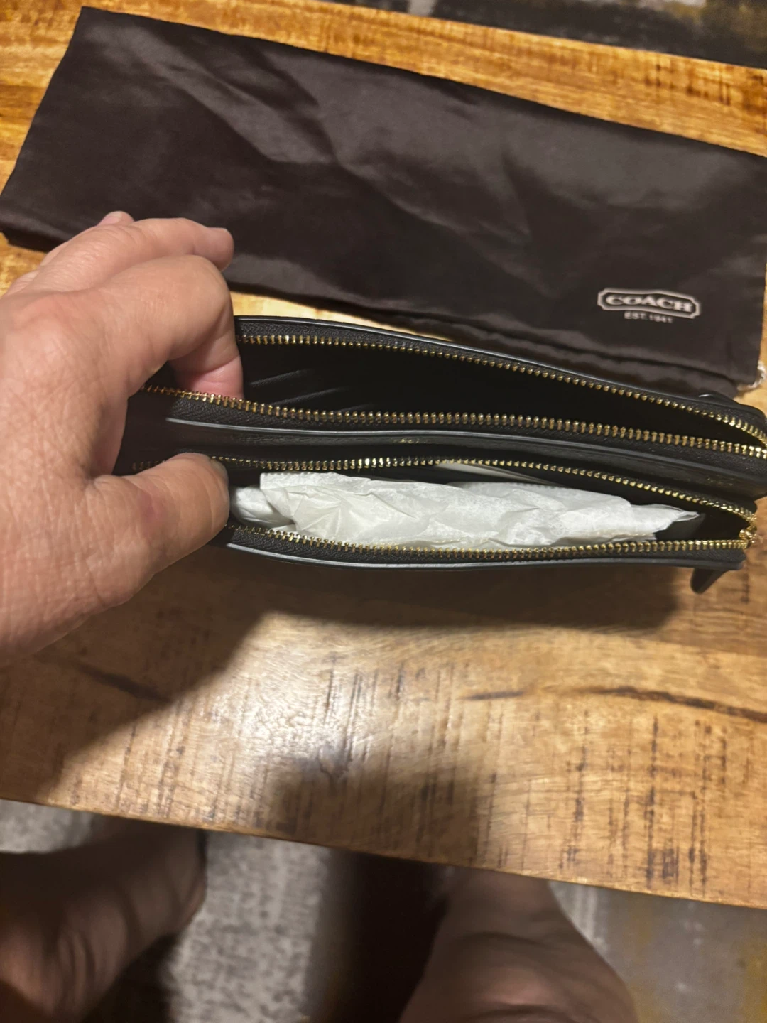 Coach Double Zip Wallet Black Pebble Leather//Negotiable - photo 4