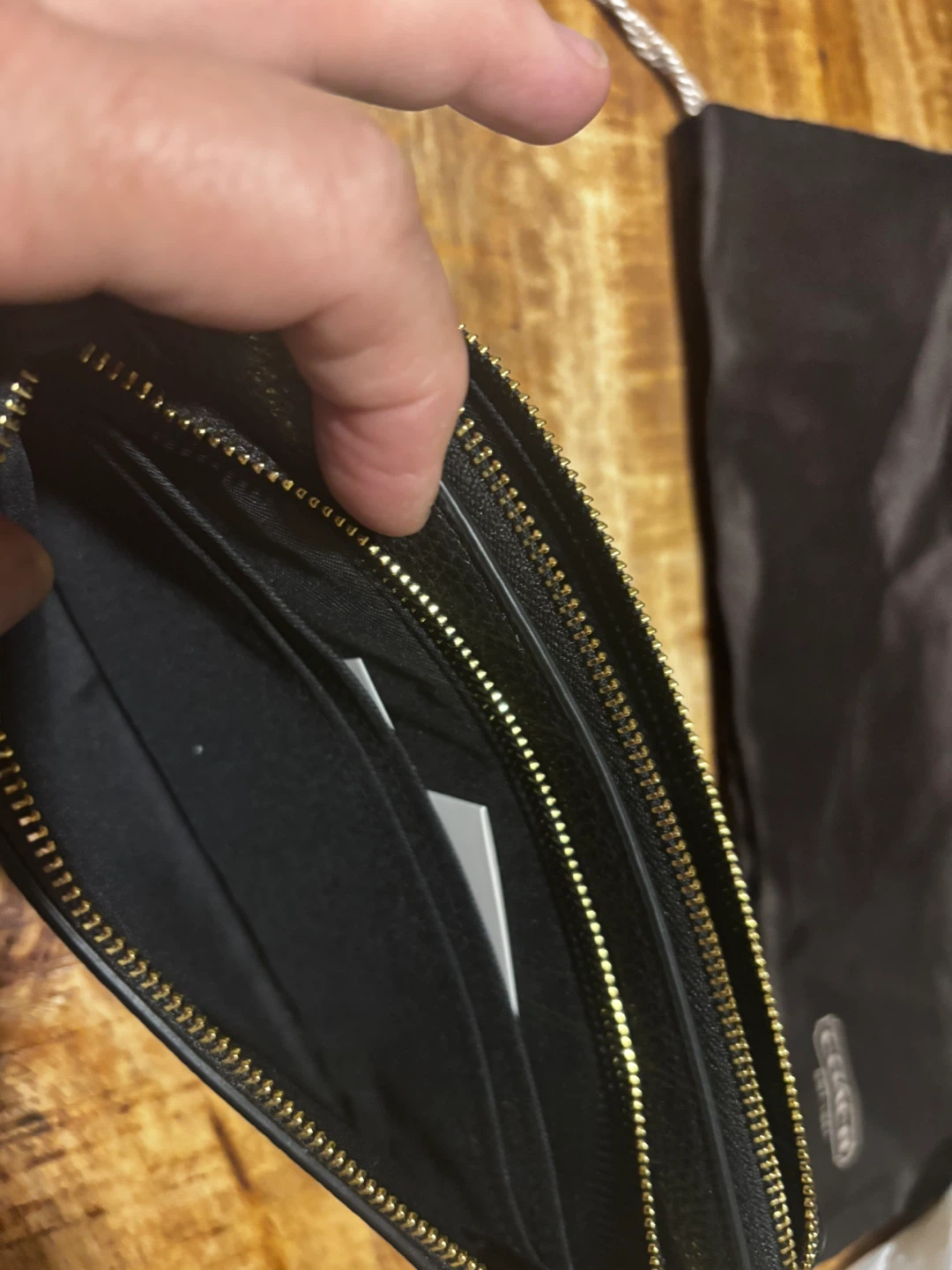 Coach Double Zip Wallet Black Pebble Leather//Negotiable - photo 5