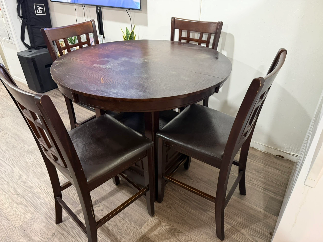Wooden Round Dining Table with 4 Chairs - photo 4