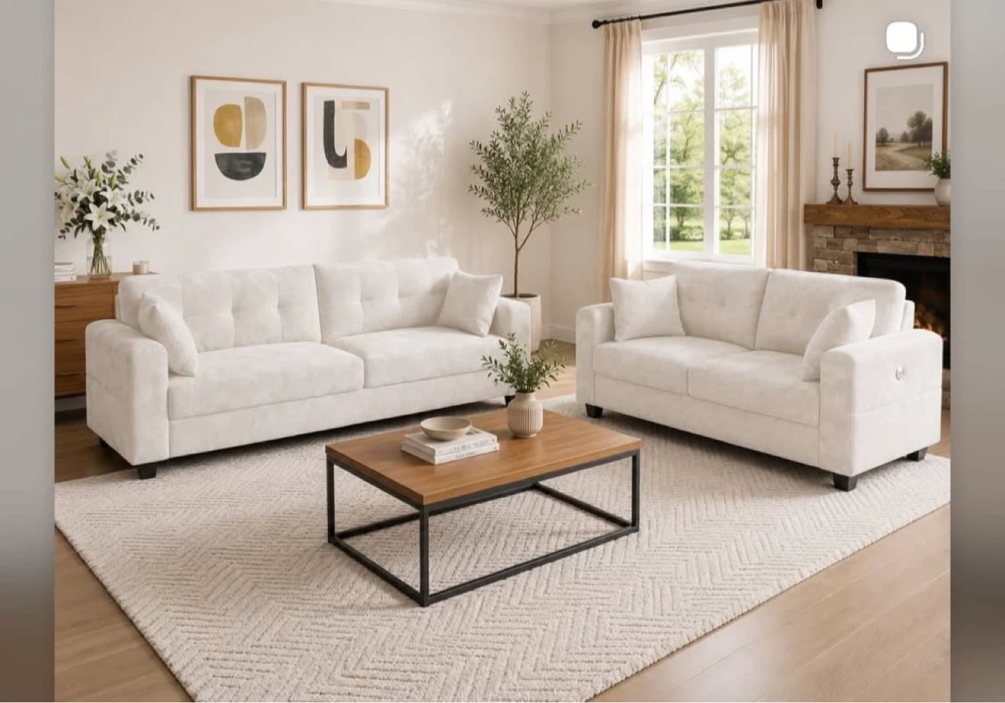 Set of 2 beige Sofas