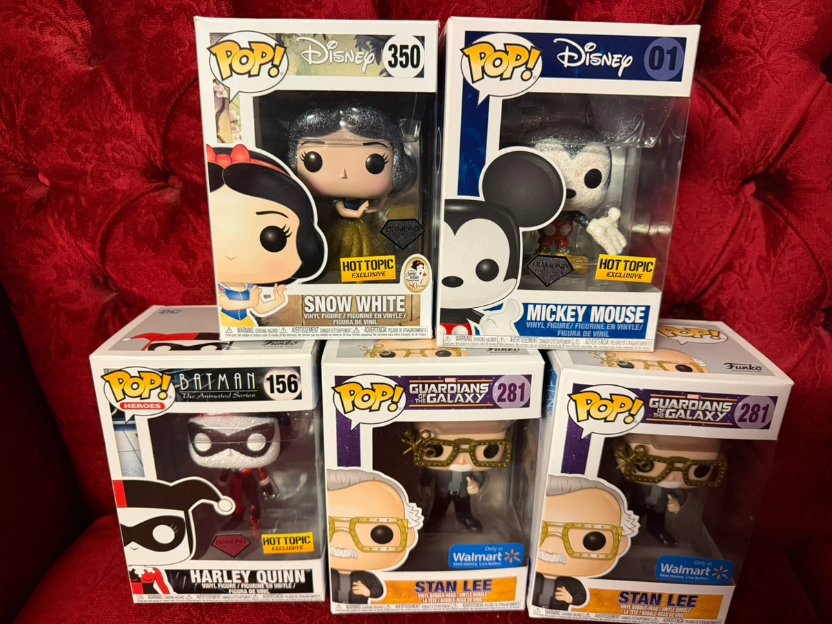 Funko Pop lot Stan Lee #281 Snow White Harley Quinn Mickey Mouse