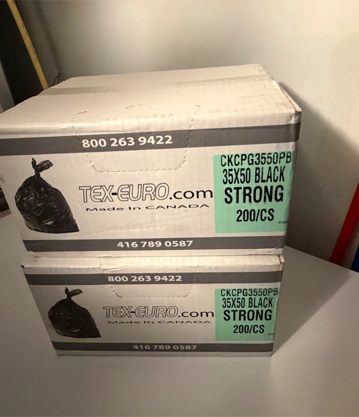 Tex-Euro 35x50 Black Strong Garbage Bags - 200/CS