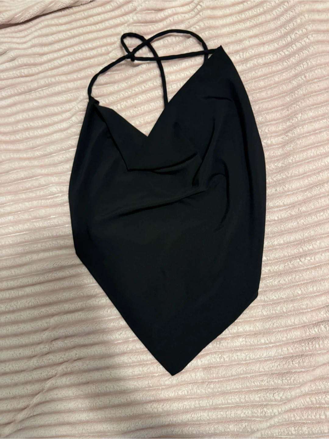 Garage Black Halter Neck Bandana Top