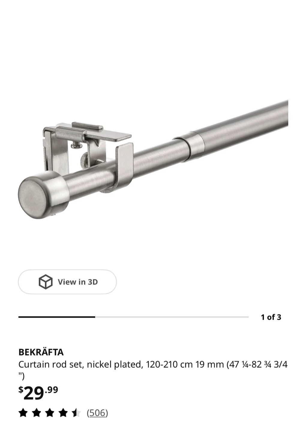 **NEW** IKEA BEKRÄFTA Curtain Rod Set