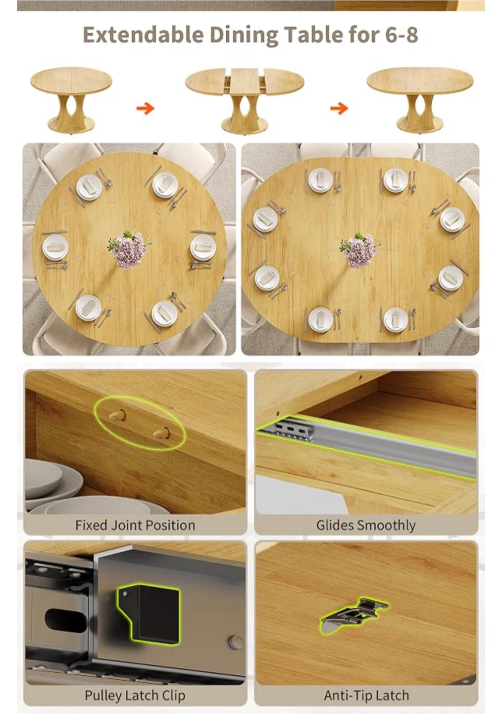 IPORMIS Extendable Dining Table - photo 3