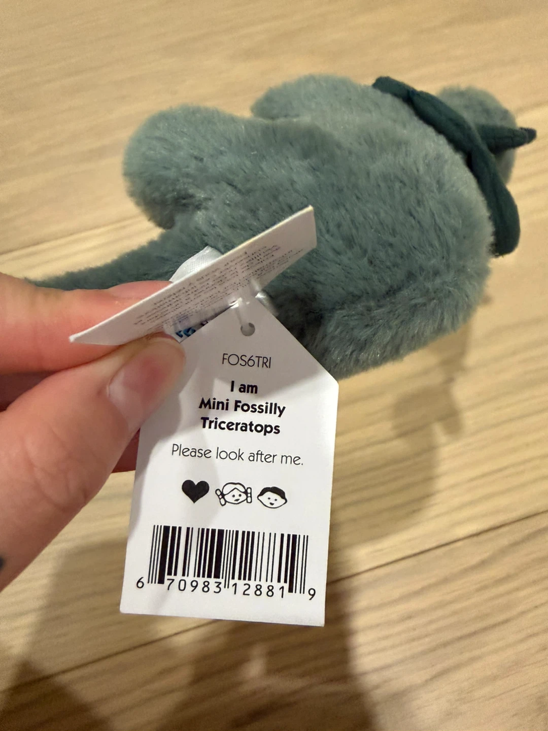 Retired Mini Fossily Triceratops Jellycat Plush - photo 2