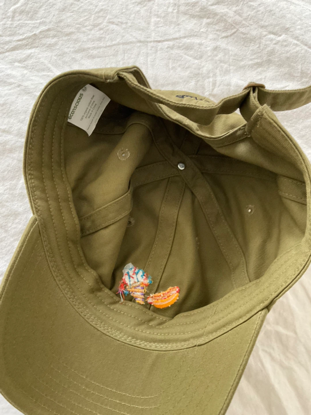 Olive Green Baseball Cap with Embroidered Hot Dog Party - photo 2