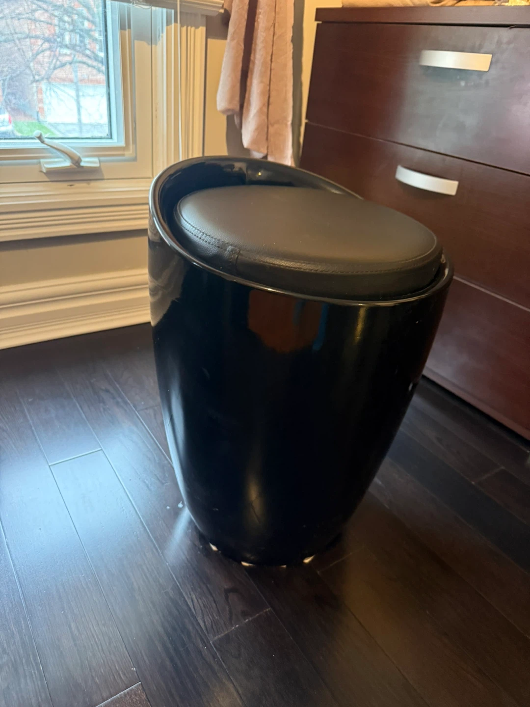 Black Storage Stool