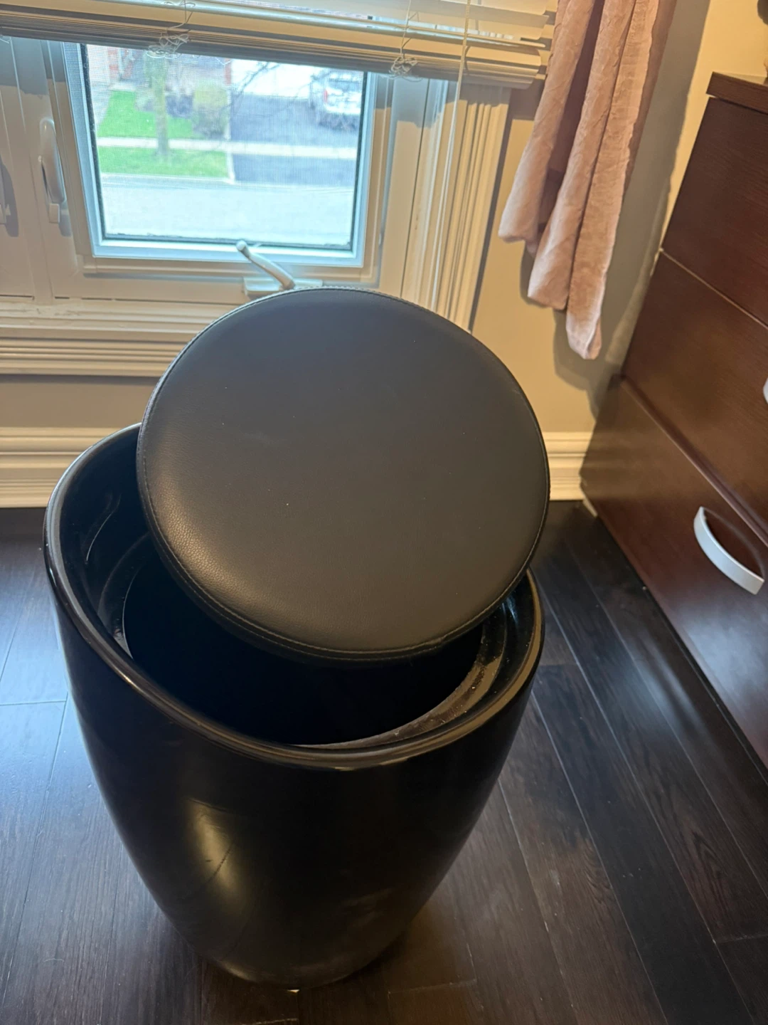 Black Storage Stool - photo 3