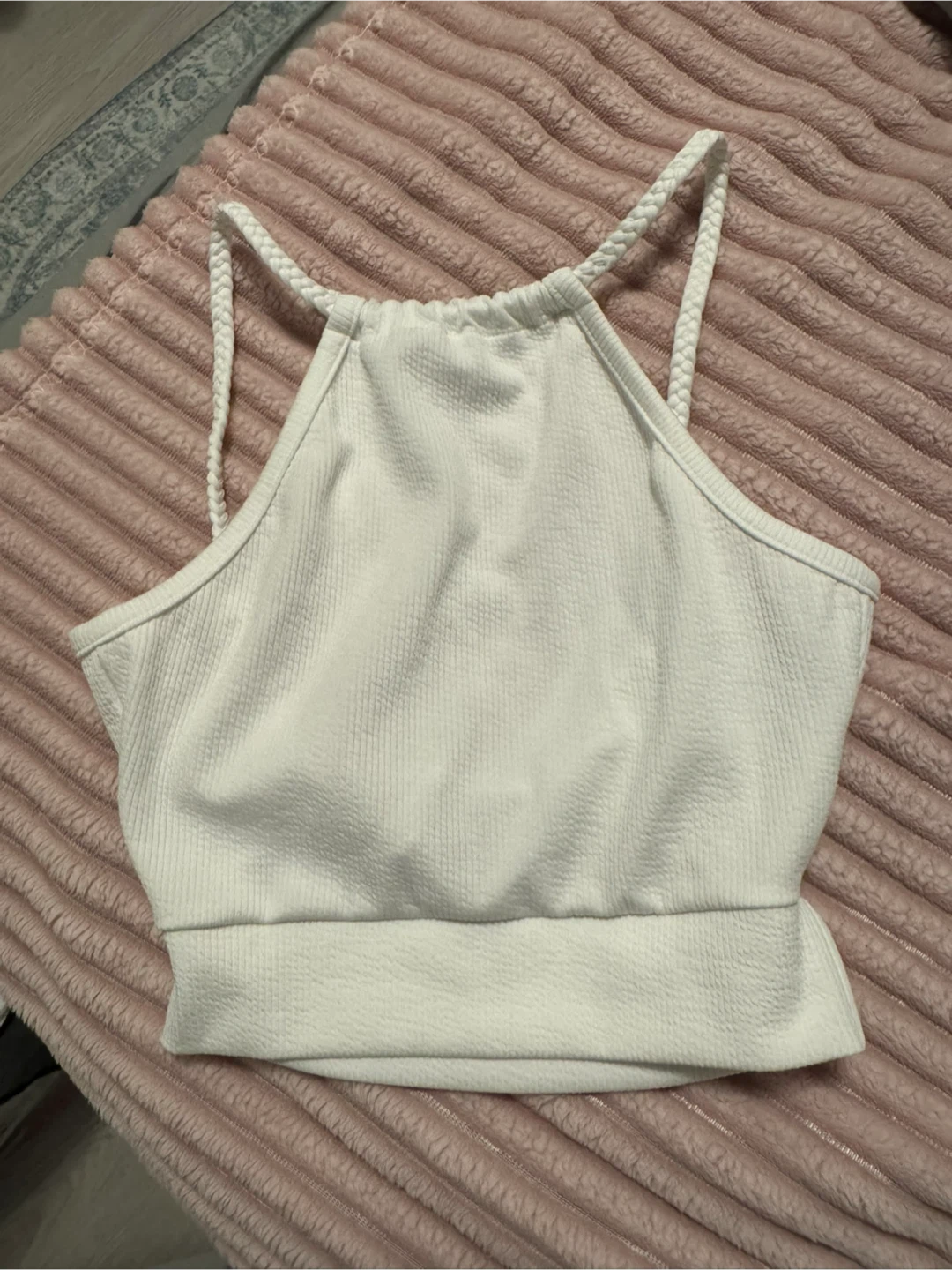 White Cropped Halter Top - photo 2