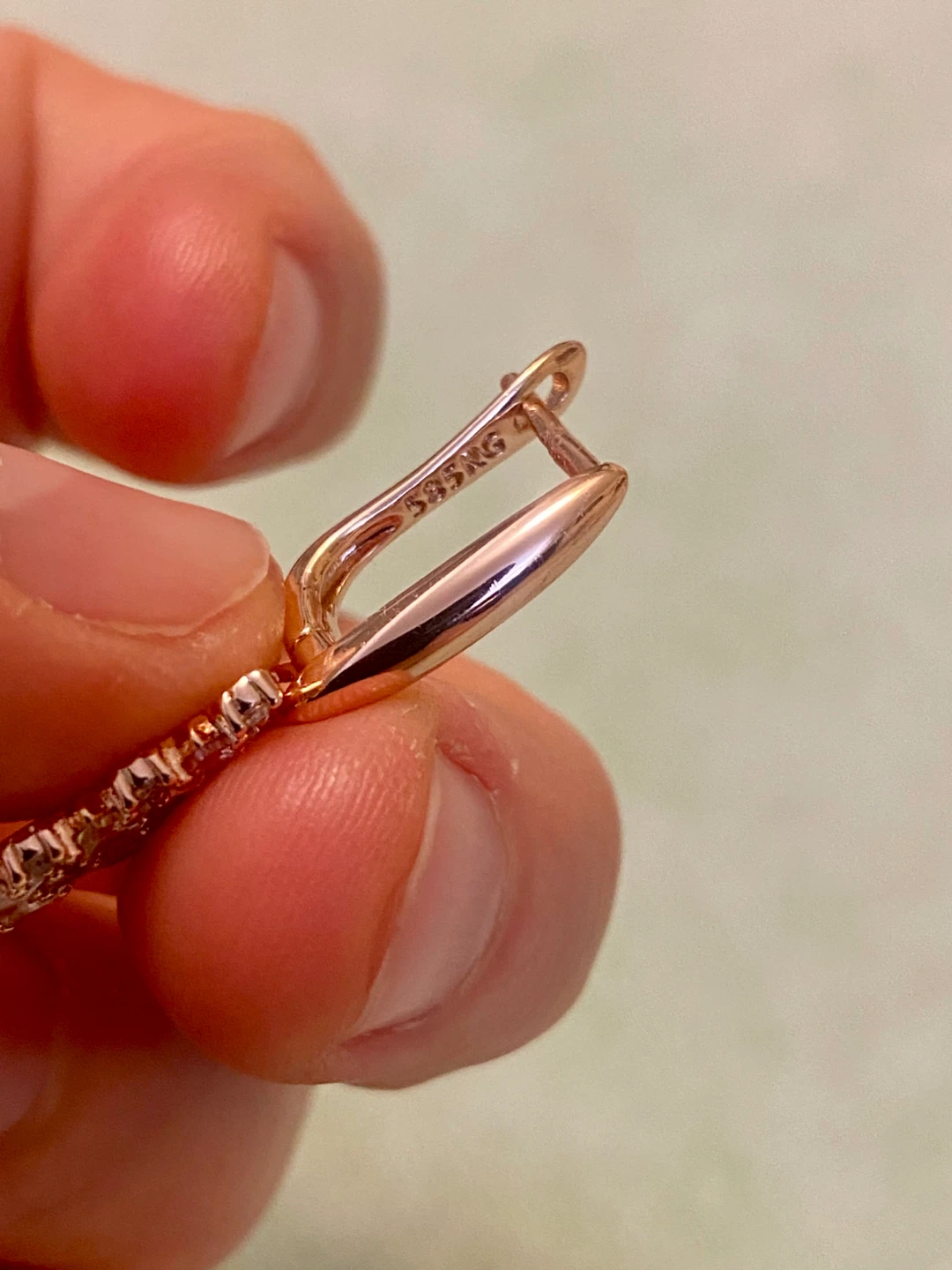 Rose Gold Tone Earrings with Crystal Accents - photo 4
