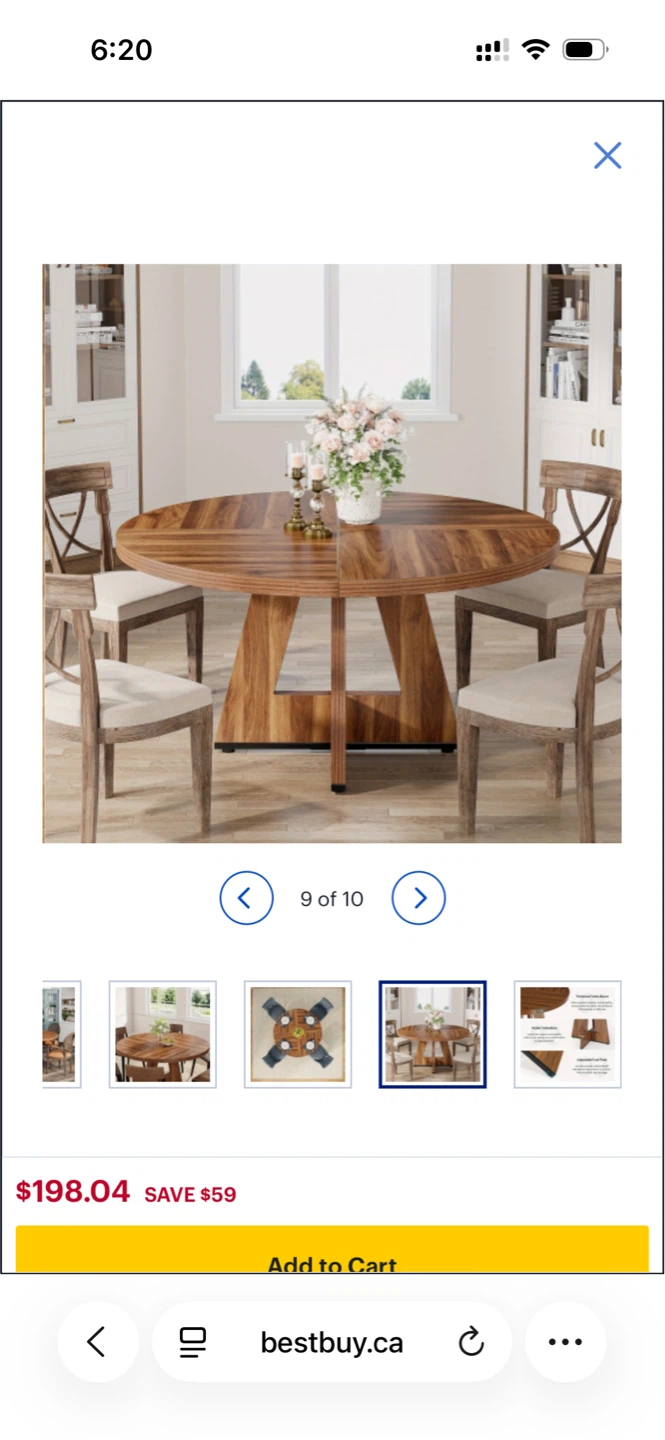 Brand new Tribesigns Round Walnut Dining Table - photo 2