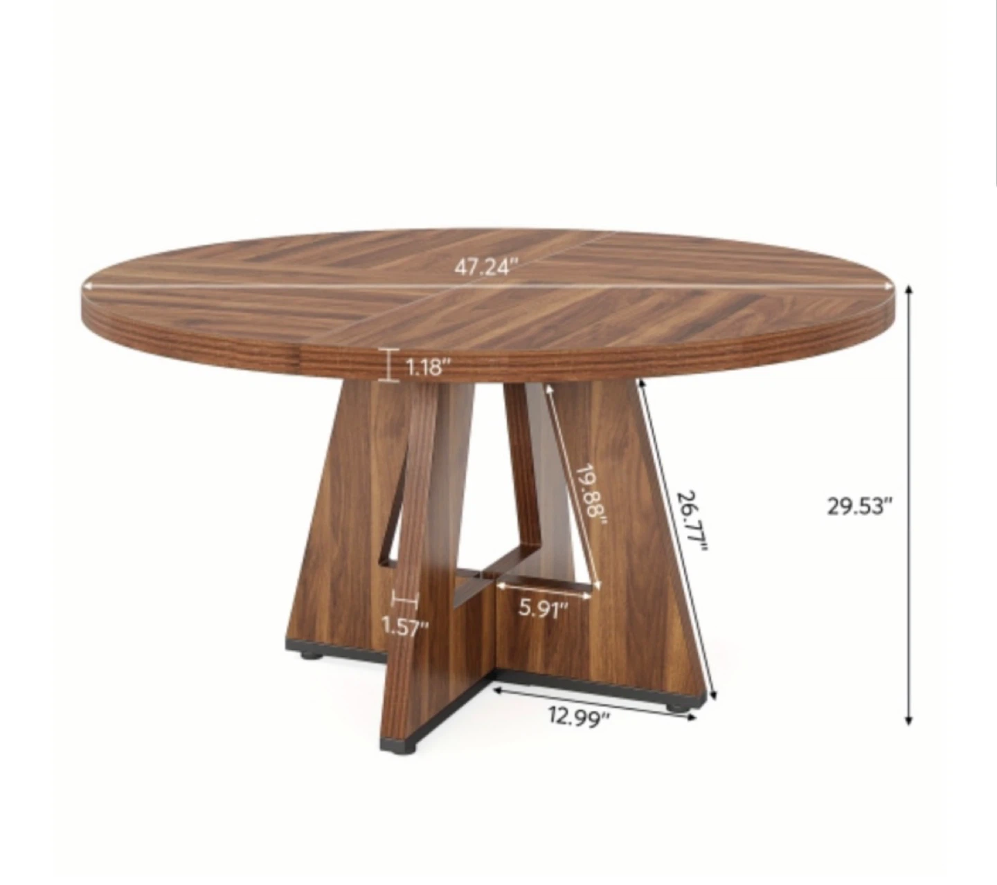 Brand new Tribesigns Round Walnut Dining Table - photo 3