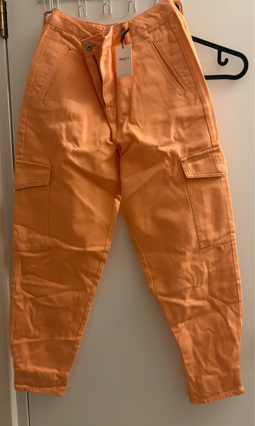 Forever 21 Orange Cargo Pants