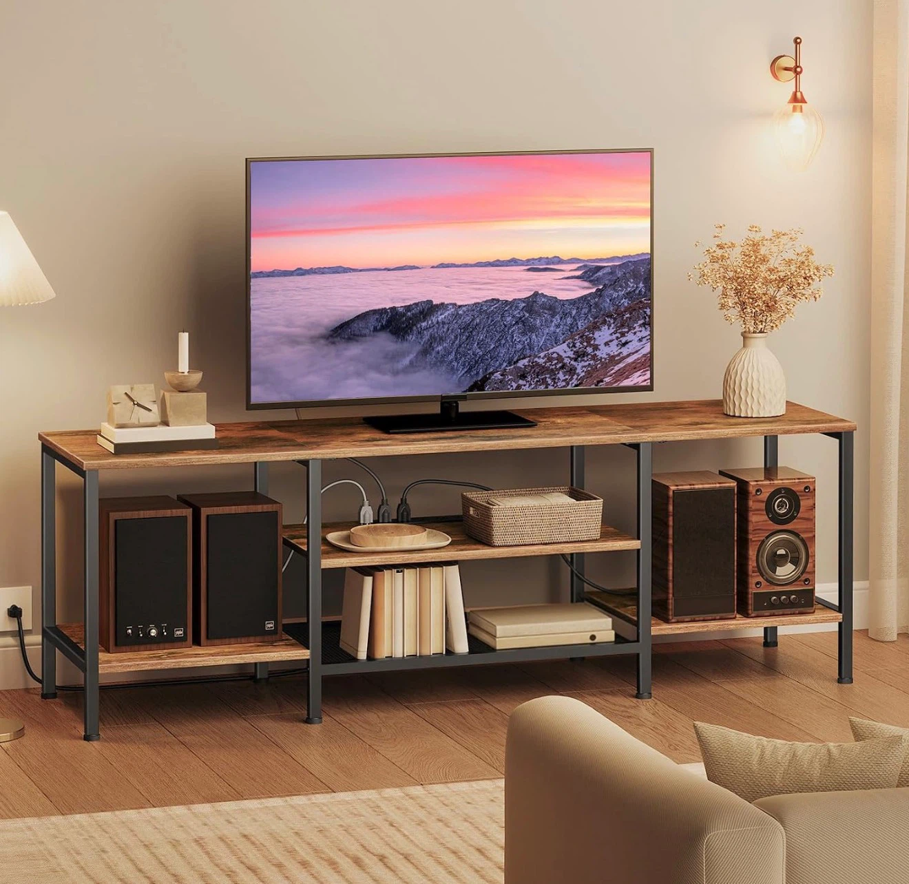 75 inch TV Stand with Power Outlets