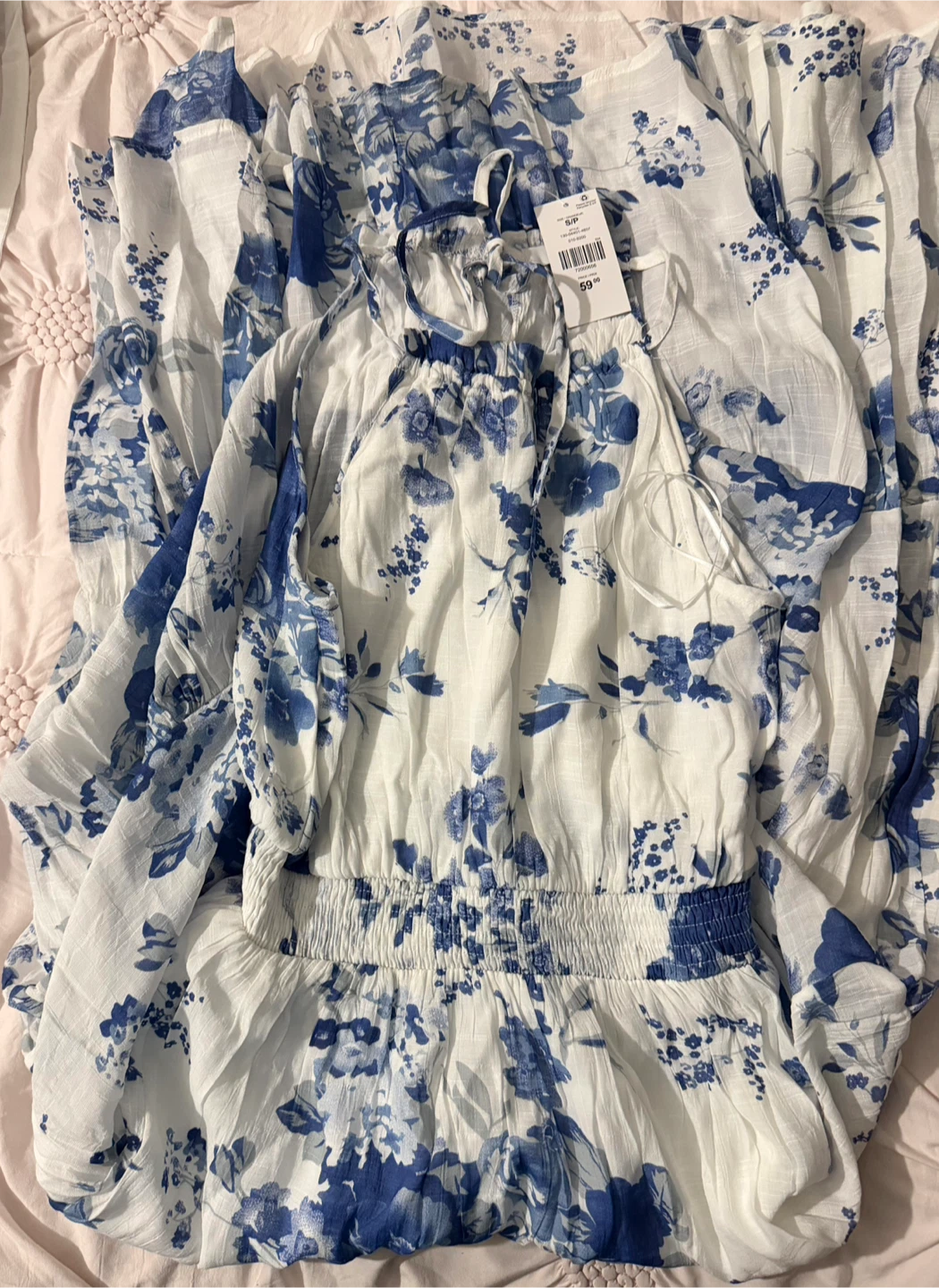 White Floral Halter Neck Maxi Dress