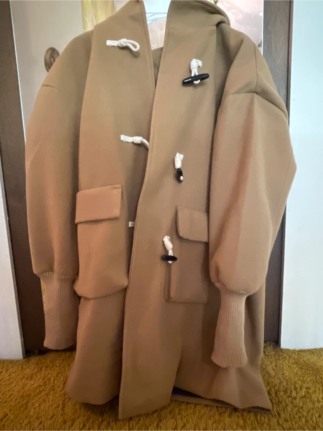 Camel Duffle Coat with Toggle Closure - photo 3