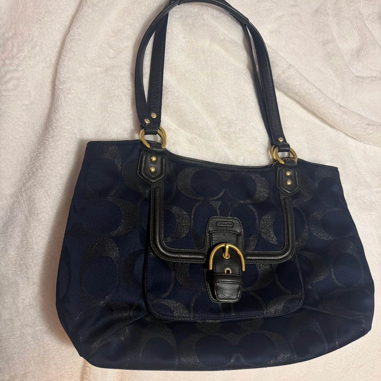 Coach Navy Signature Tote Bag - photo 2