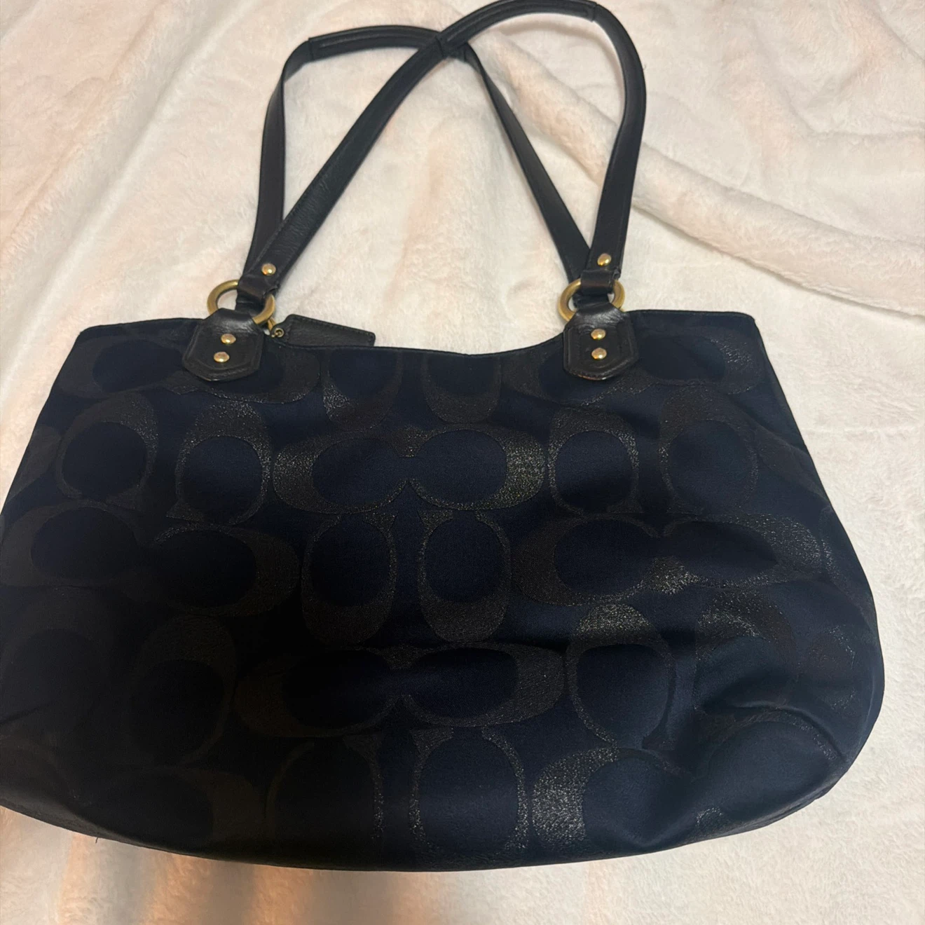 Coach Navy Signature Tote Bag - photo 3