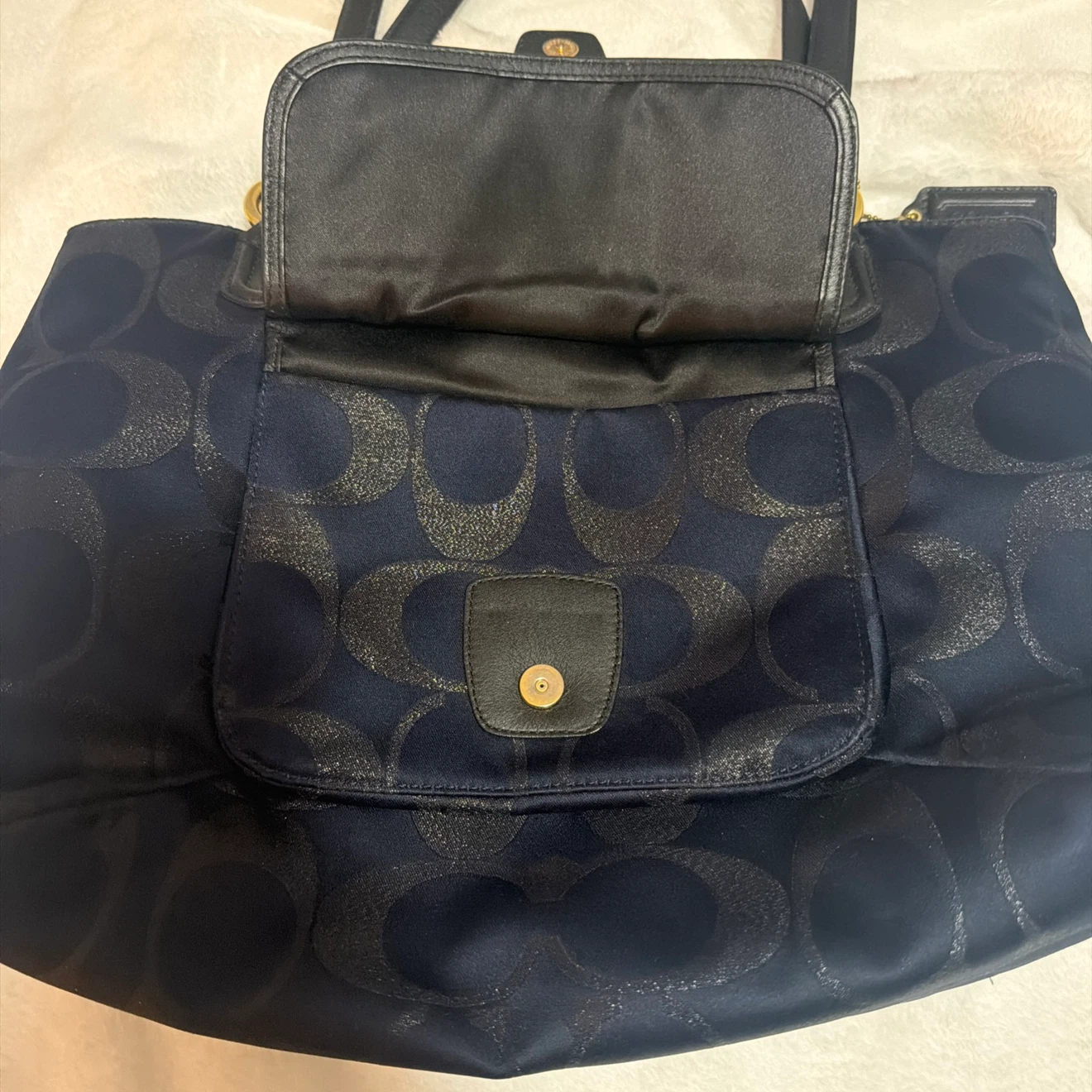 Coach Navy Signature Tote Bag - photo 4