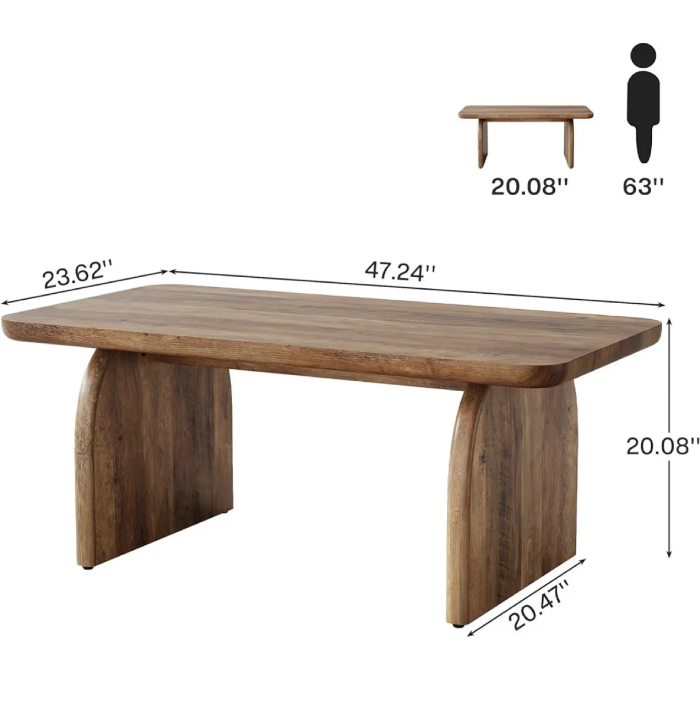 Brand new Tribesigns Rustic Brown Wood Coffee Table - photo 3