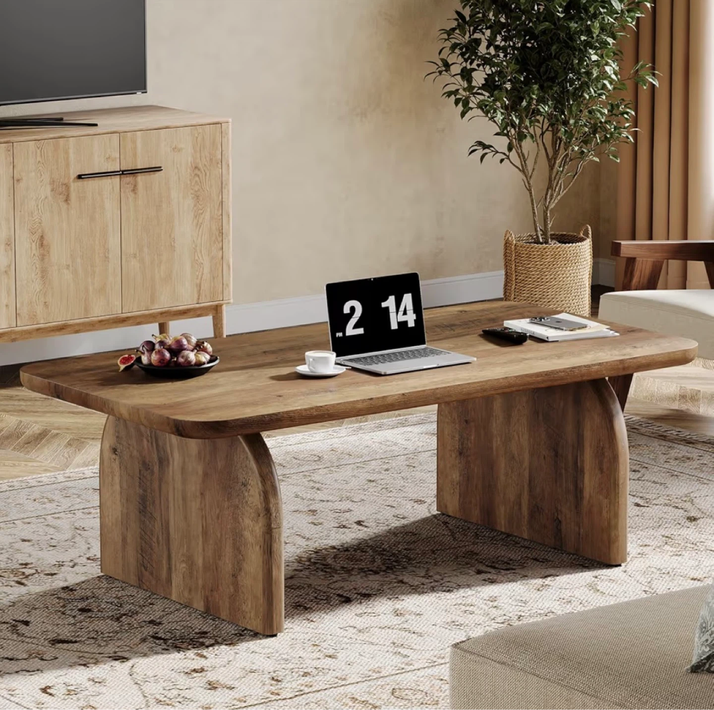 Brand new Tribesigns Rustic Brown Wood Coffee Table - photo 4