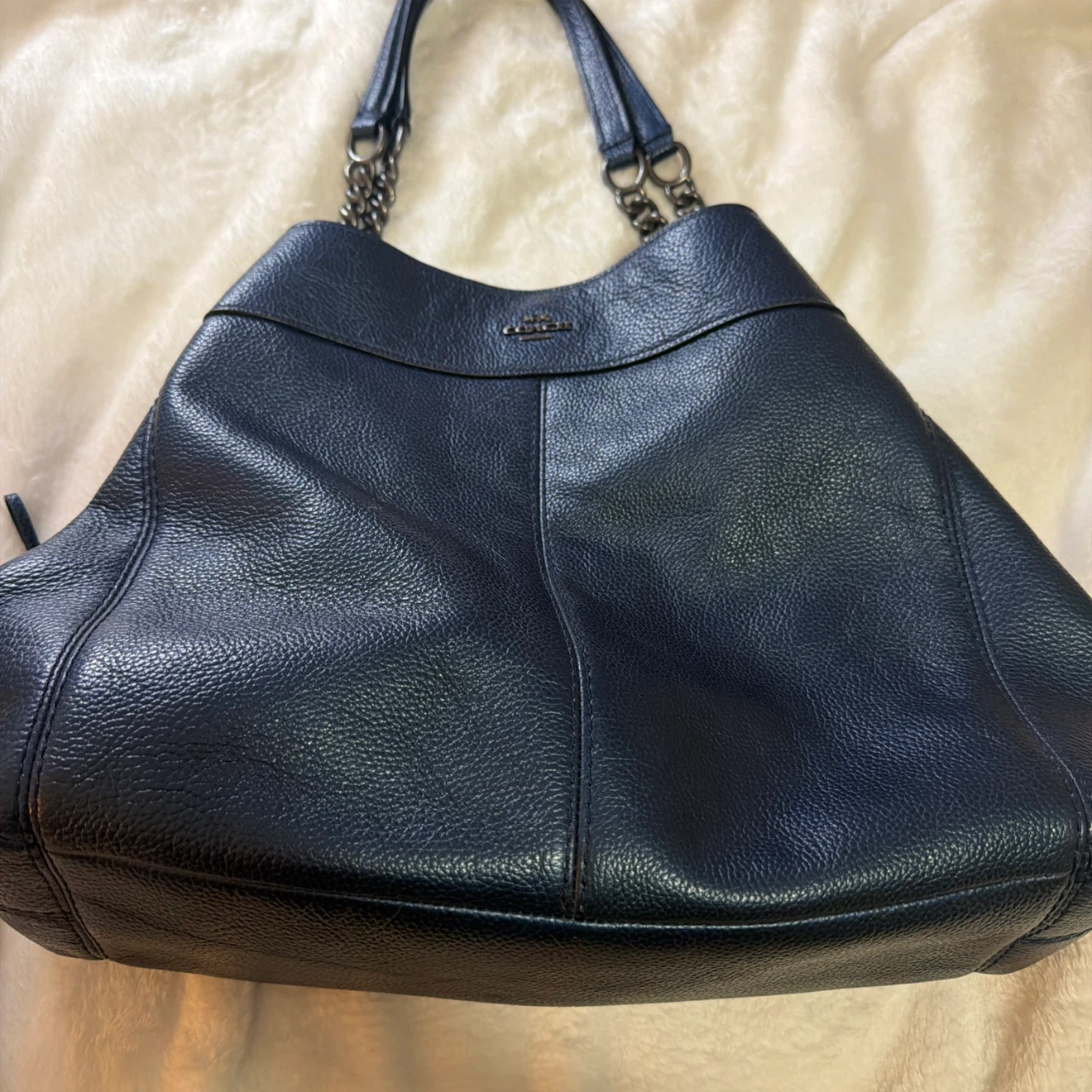 Coach Dark Blue Leather Shoulder Bag