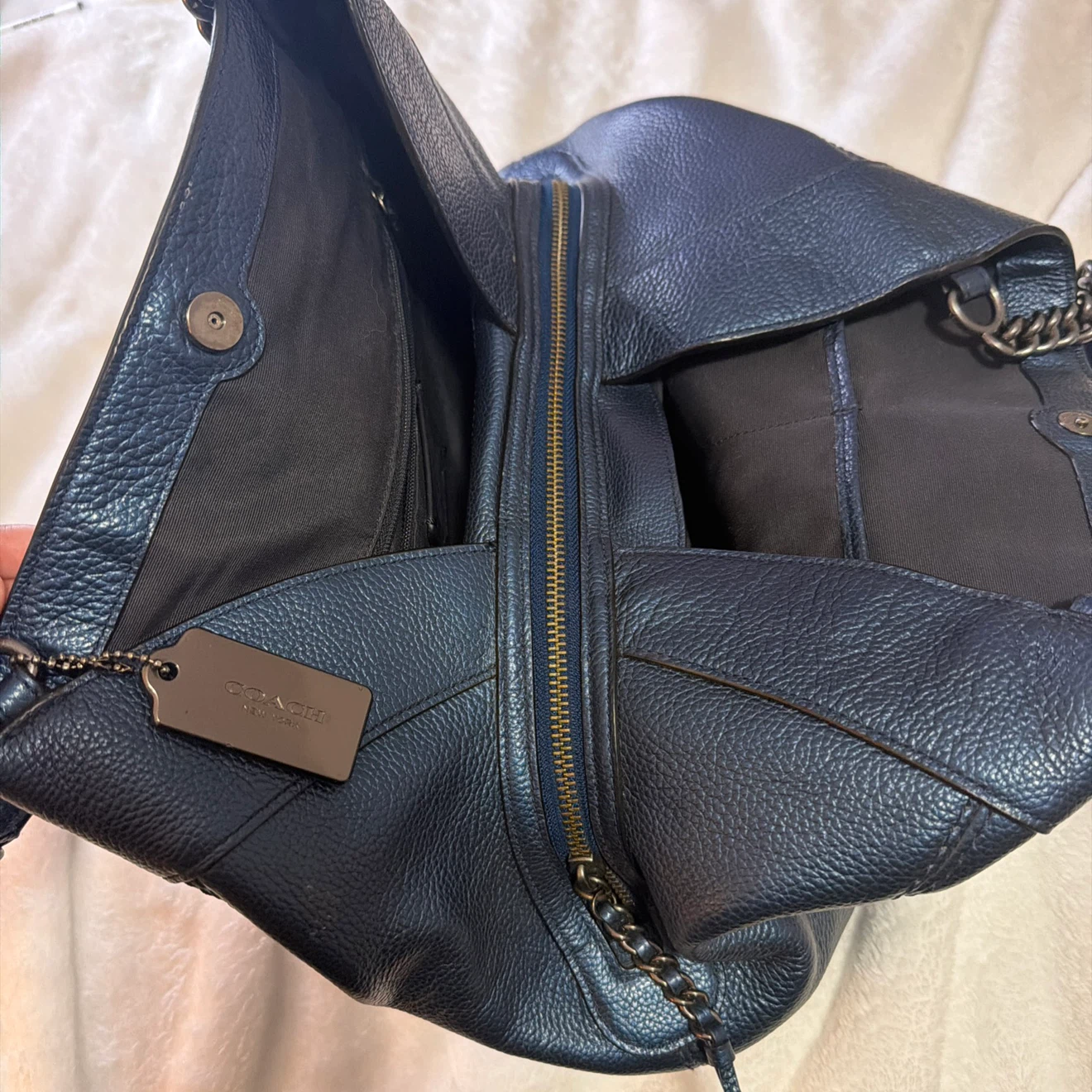 Coach Dark Blue Leather Shoulder Bag - photo 4