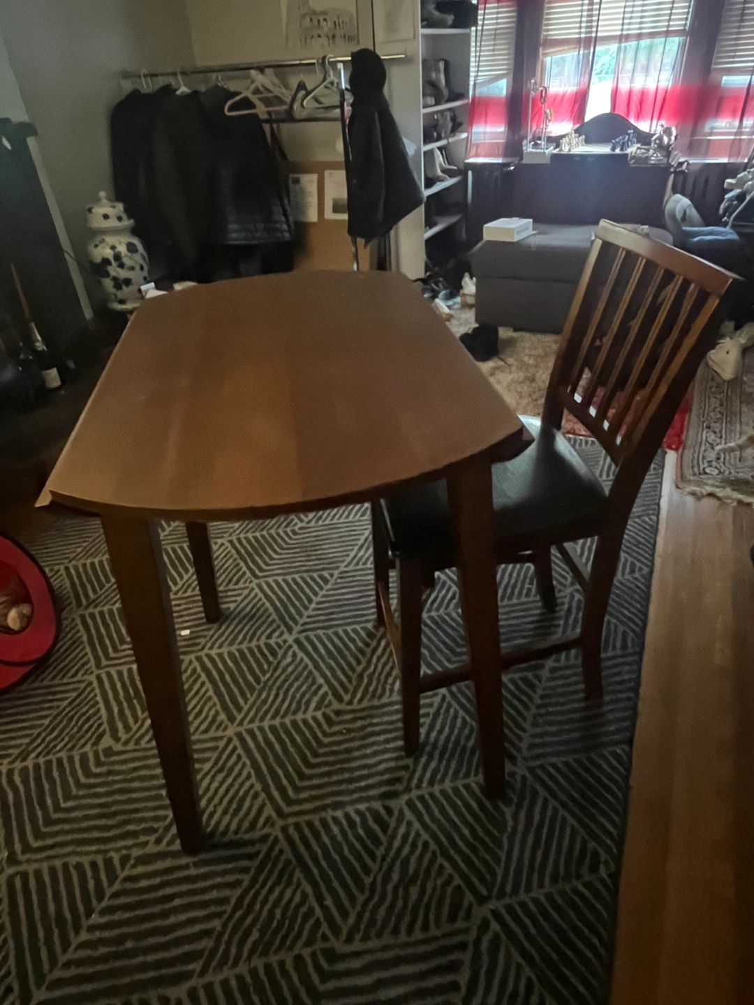 Wooden Drop-Leaf Table set