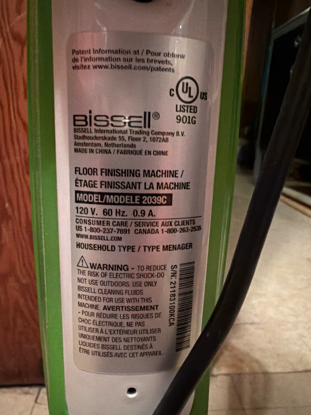 Bissell Spinwave 2039 Series Floor Finishing Machine - photo 4