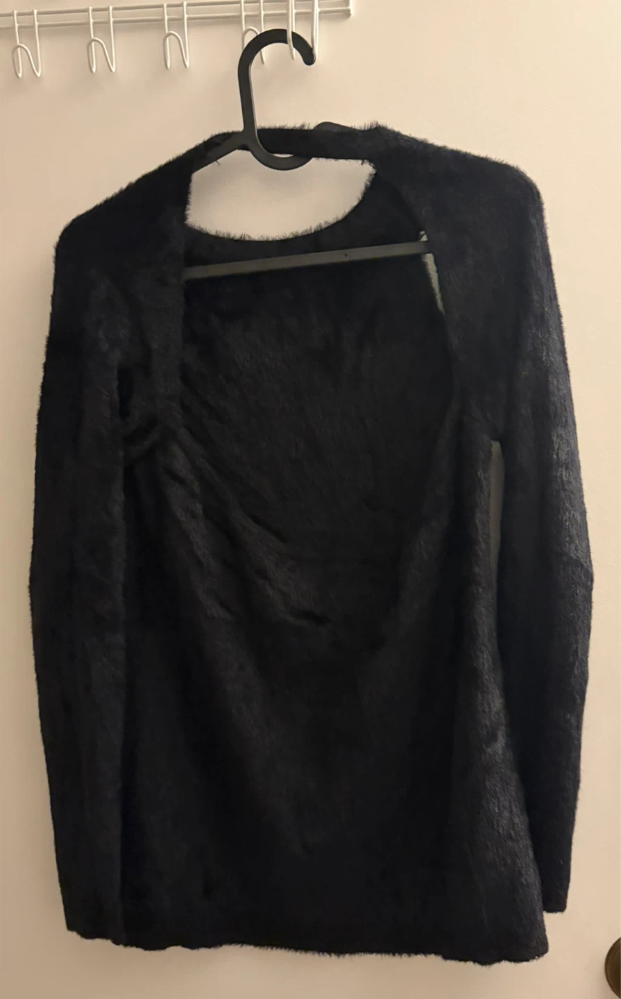 Black Fuzzy Cutout Sweater