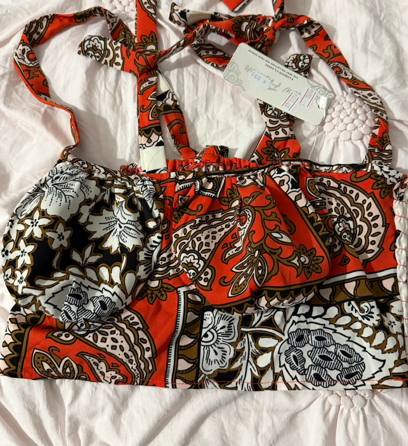Paisley Print Crop Top and Skirt Set - photo 3
